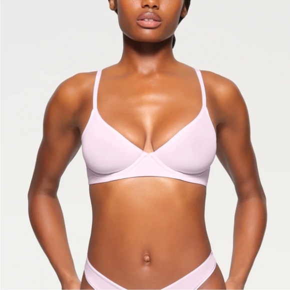 SKIMS Fits Everybody Unlined Demi Bra in Cherry Blossom size 32DDDD NWT - Picture 4 of 6